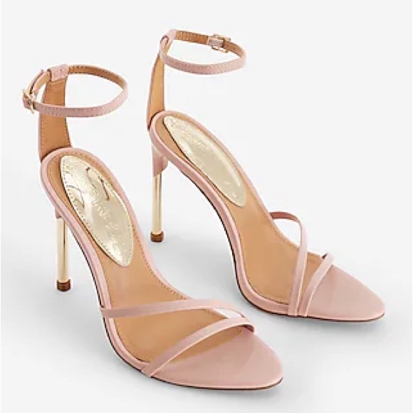 Express Nude Strappy Heels Size 9 Gold Insole Ankle Strap – Worn Once - Picture 1 of 7